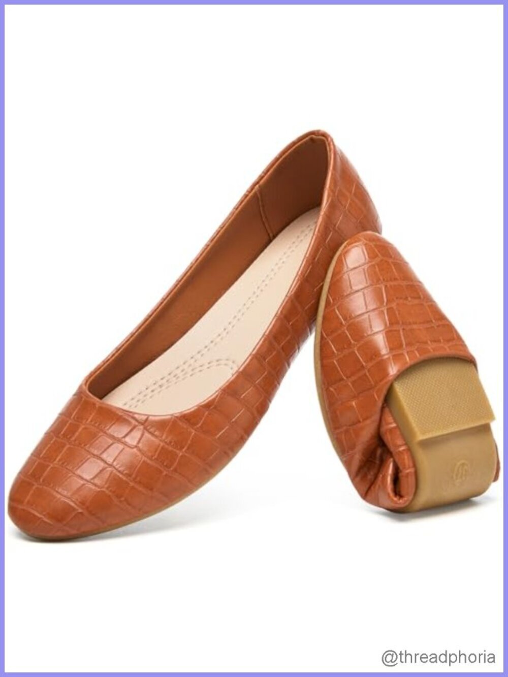 Womens PU Leather Ballet Flats Slip On Office Comfortable Dressy Shoes